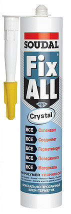 Клей-герметик гибридный Soudal Fix All Crystal прозрачный 290 мл, Бельгия, фото 2
