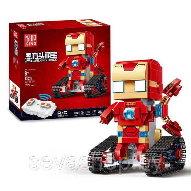 Конструктор MOULD KING 13038 Iron Man Железный Человек с ДУ (аналог LEGO Technic/BrickHeadz 41604) 392 детали - фото 1 - id-p100400989