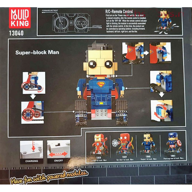 Конструктор MOULD KING SuperMan 13040 Супермен с ДУ (аналог LEGO Technic/BrickHeadz 41610) 354 детали - фото 3 - id-p100401026