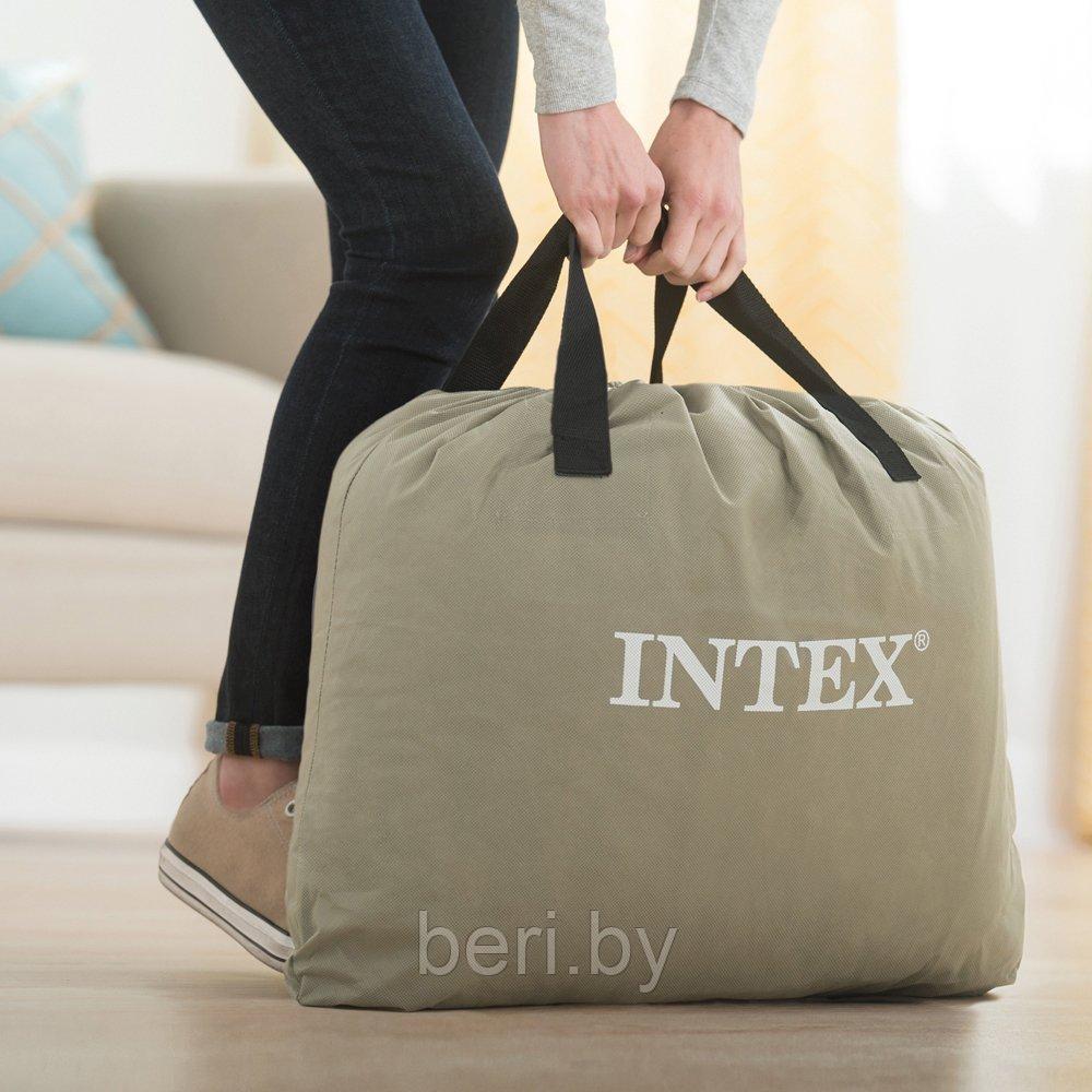 INTEX 64116 Надувной матрас Mid-Rice Airbed 191х99х30 см, насос и сумка в комплекте, интекс - фото 5 - id-p100420481