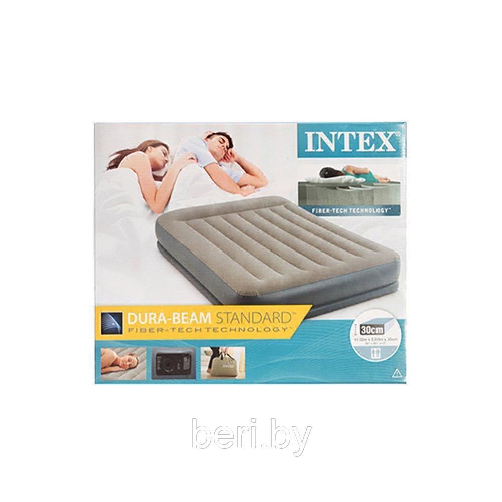 INTEX 64118 Надувной матрас Mid-Rice Airbed 203*152*30, насос и сумка в комплекте, интекс - фото 4 - id-p100421202