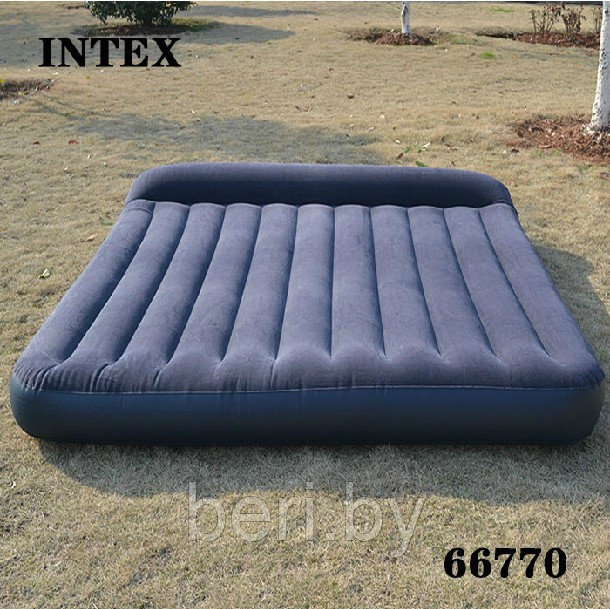 INTEX 66770 Надувной матрас Classic 203*183*22, специальный клапан, с подголовником, интекс - фото 2 - id-p100427358