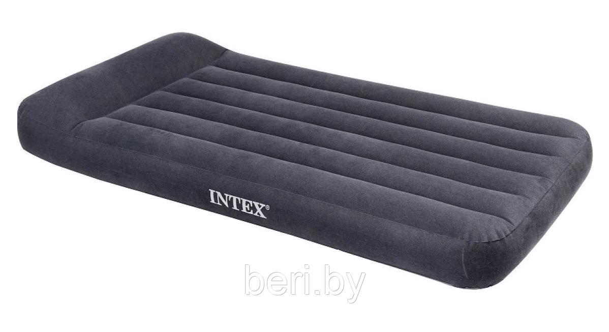 INTEX 66779 Надувной матрас  Classic 99x191x30, с насосом, специальный клапан, с подголовником, интекс