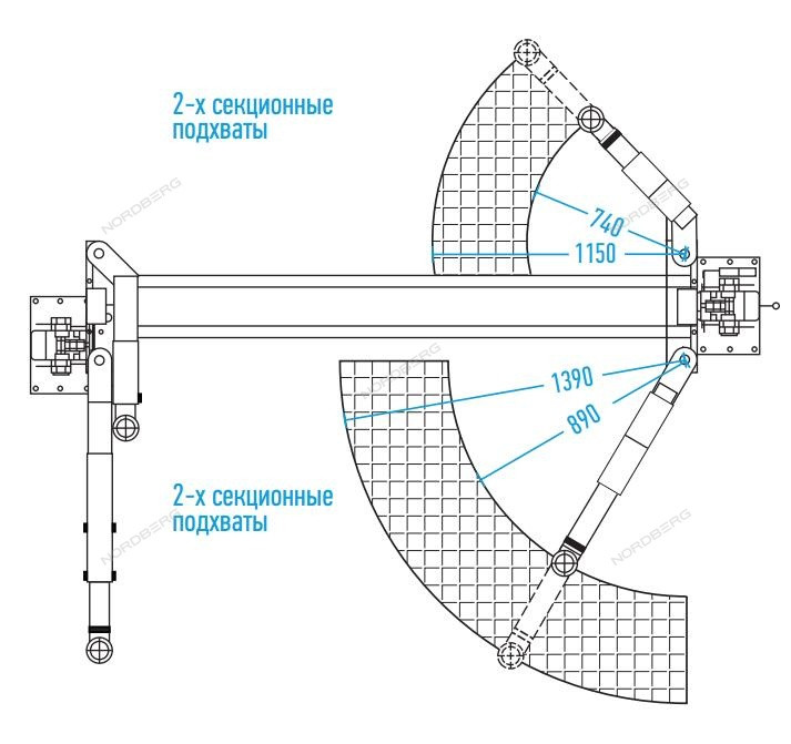 Подъемник двухстоечный, г/п 4т NORDBERG N4121A-4T - фото 3 - id-p96371485