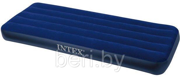 INTEX 64757 Надувной матрас Classic Downy 99х191х25см специальный клапан интекс - фото 3 - id-p100441414