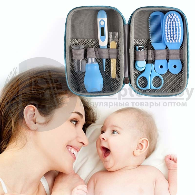 Набор по уходу за новорожденным 8 предметов и органайзер BABY CARE KIT Розовый с желтым - фото 10 - id-p100444409