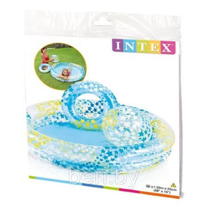 INTEX 59460NP Детский надувной бассейн "Звездный" (122х25 см) с мячом и кругом, интекс - фото 3 - id-p99756392
