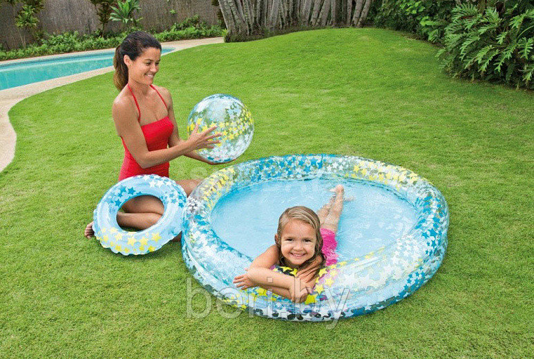 INTEX 59460NP Детский надувной бассейн "Звездный" (122х25 см) с мячом и кругом, интекс - фото 2 - id-p99756392