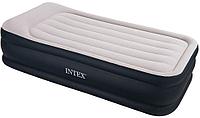 INTEX 64132 Надувная кровать Deluxe Pillow Rest Raised Bed 99*191*42 см встроенный электронасос интекс