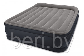 INTEX 64136 Надувная кровать Deluxe Pillow Rest Raised Bed203*152*42 см встроенный электронасос  интекс