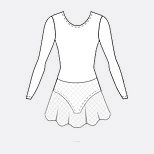Гимнастический купальник из хлопка с юбкой из сеточки, с длинным рукавом, фото 3