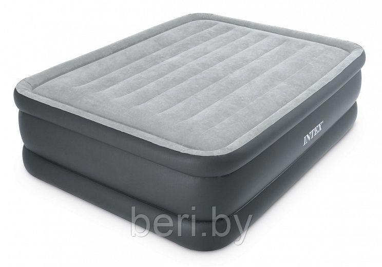 INTEX 64140 Надувная кровать Essential Rest Airbed 203*152*51 см встроенный электронасос  интекс