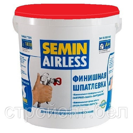 Финишная шпатлёвка для безвоздушного нанесения Semin Airless Classic (red cover), 25 кг, фото 2