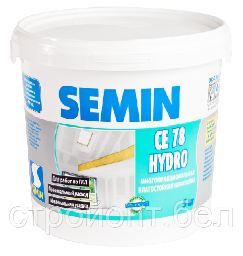 Многофункциональная влагостойкая шпатлевка Semin CE 78 Hydro, 18 кг - фото 3 - id-p100459507