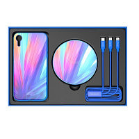 Подарочный комплект Nillkin Fancy (беспроводное ЗУ + чехол+кабель 3в1) синий для Apple iPhone XR