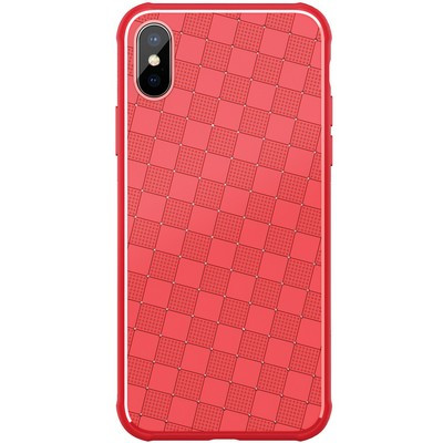 Перфорированный силиконовый чехол Nillkin Weave TPU Case красный для Apple iPhone Xs - фото 1 - id-p100479906