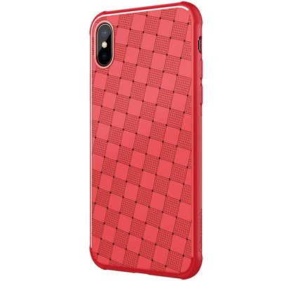 Перфорированный силиконовый чехол Nillkin Weave TPU Case красный для Apple iPhone Xs - фото 3 - id-p100479906