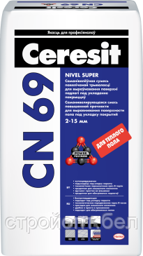 Самонивелир цементный повышенной прочности Ceresit CN 69, 25 кг, РБ, фото 2