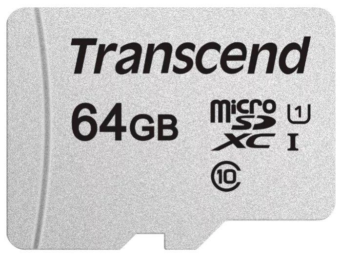 Карта памяти Transcend microSDXC 300S 64GB + адаптер - фото 1 - id-p100509357