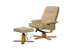 Массажное кресло с пуфом Calviano TV Relax (белое)