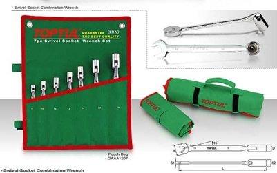 Набор ключей с поворотной головкой TOPTUL GAAA1207 комбинированных, 8-19мм 
