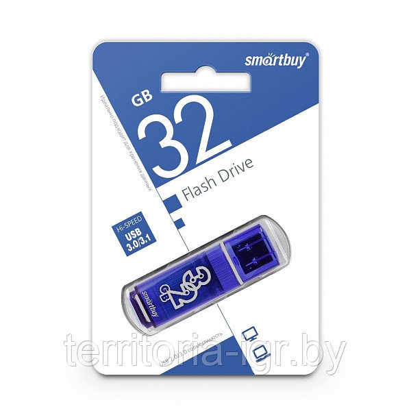 USB-накопитель 32GB Glossy series SB32GBGS-DB темно-синий Smartbuy - фото 1 - id-p100681541