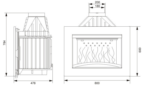 Каминная топка Invicta Decor 800 Onde - фото 2 - id-p100689900