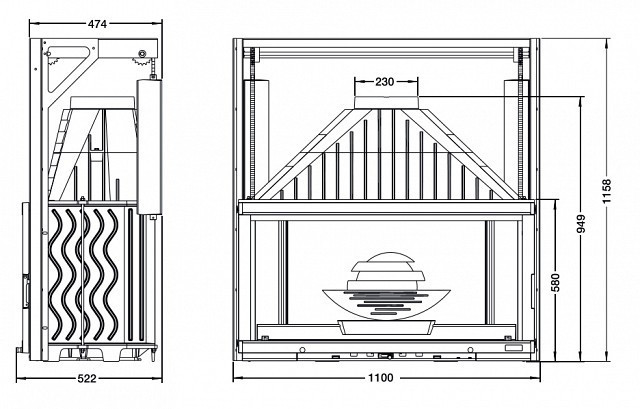 Каминная топка Invicta Grande Vision 1100 relevable - фото 3 - id-p100689904