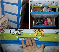Комод детский пластиковый Dunya Дуня с рисунком НА ЛУЖАЙКЕ Голубой 04039, фото 6