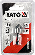 Сверло конусное зенкер d16.5мм L45мм хвостовик HEX "Yato"YT-44725, фото 2