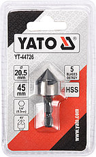 Сверло конусное зенкер d20.5мм L45мм хвостовик HEX "Yato" YT-44726, фото 2