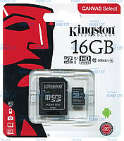 Карта памяти Kingston Canvas Select SDCS/16GB microSDHC 16GB (с адаптером)