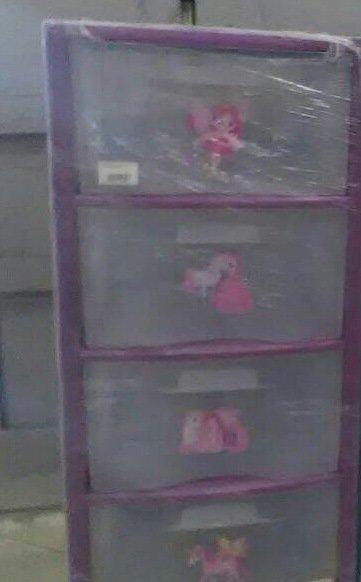Комод детский ПЛАСТИШКА 5 ящиков на колесах розовый - фото 2 - id-p58644474