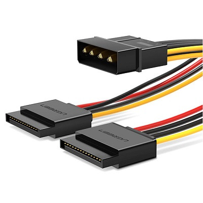 Ugreen CC-SATA-PSY кабель питания SATA molex 4pin -2x SATA 15pin - фото 1 - id-p100723071