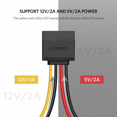 Ugreen CC-SATA-PSY кабель питания SATA molex 4pin -2x SATA 15pin - фото 4 - id-p100723071