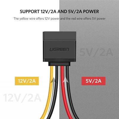 Ugreen кабель питания SATA molex 4pin -SATA 15pin - фото 4 - id-p100723072