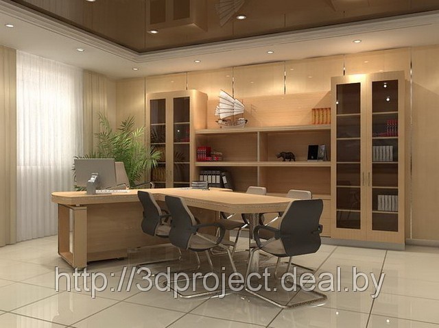 Дизайн интерьера кабинета руководителя -дизайн проект, дизайн интерьера в Минске. Цены,стоимость - фото 1 - id-p503946