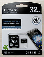 Карта памяти PNY microSDHC Perfomance 32GB + SD-адаптер (SDU32GPER50-EF)