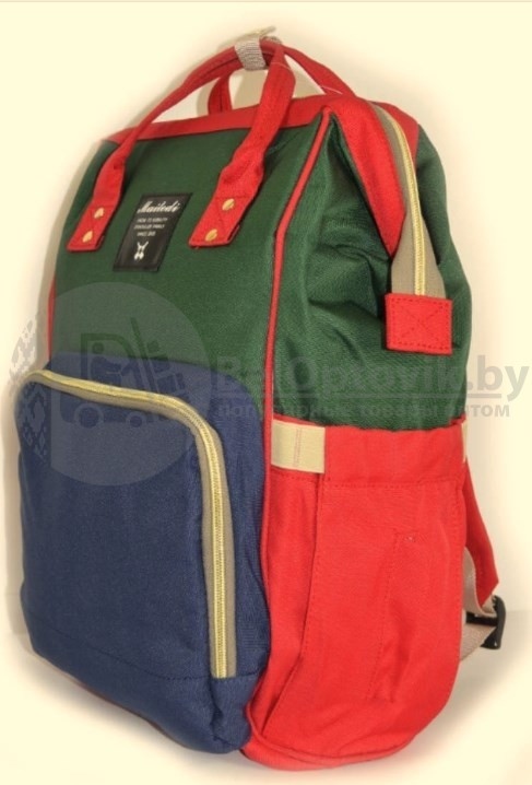 Сумка - рюкзак для мамы Baby Mo с USB / Цветотерапия, качество, стиль Светло серый с карабином и креплением - фото 9 - id-p100726715