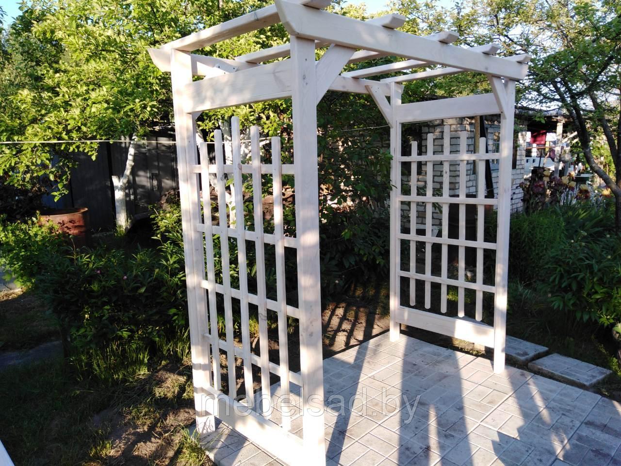 Пергола-арка садовая из массива сосны "Крокус" - фото 6 - id-p100743252