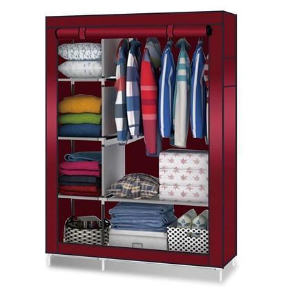 Складной каркасный тканевый шкаф Storage Wardrobe Бордовый. Супер-цена - фото 3 - id-p100743373