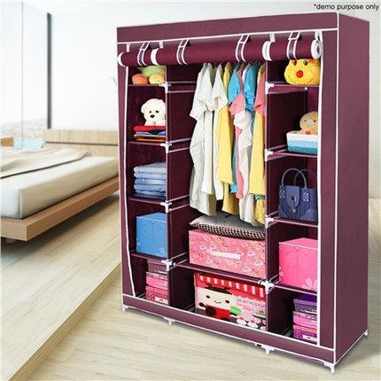 Складной каркасный тканевый шкаф Storage Wardrobe трехсекционный Цвета микс.Лучшая цена! - фото 3 - id-p100743375