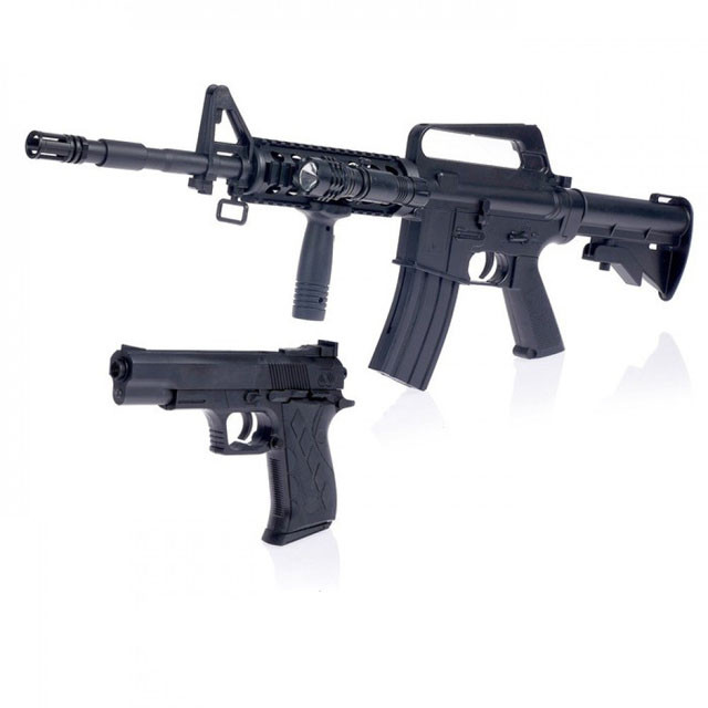 Набор пневматического оружия "Вооружение 9901" винтовка с фонариком и пистолет - фото 3 - id-p100744752