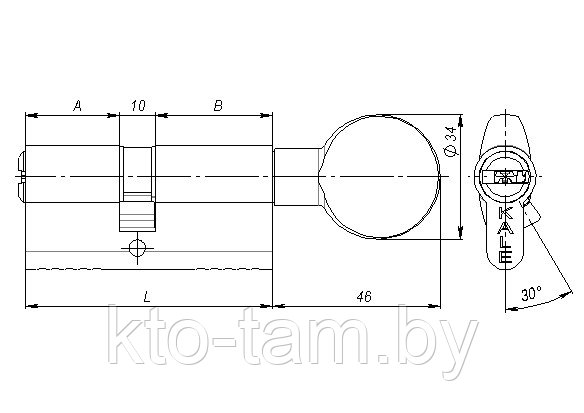 Kale 164 BM/80 (35 х10 x35) Цилиндровый механизм с вертушкой - фото 2 - id-p100785244