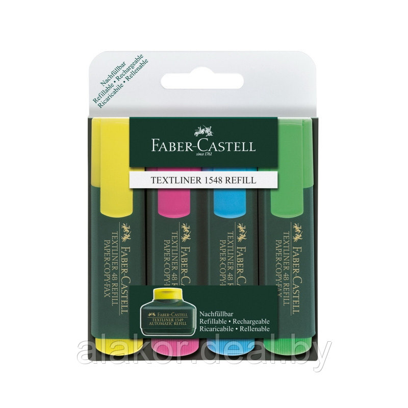 Маркер текстовый Faber Castell "Textliner" 4шт.
