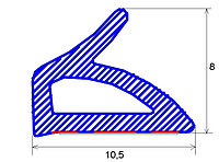 Уплотнитель самоклеящийся профиль V 10,5х8 мм 80 м Trelleborg
