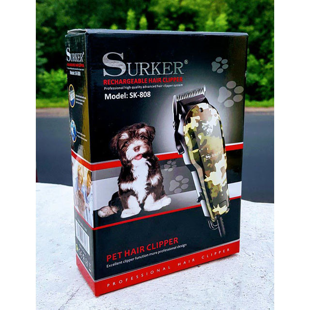 Профессиональная машинка для стрижки животных Surker SK-808 + 4 насадки - фото 1 - id-p100854338