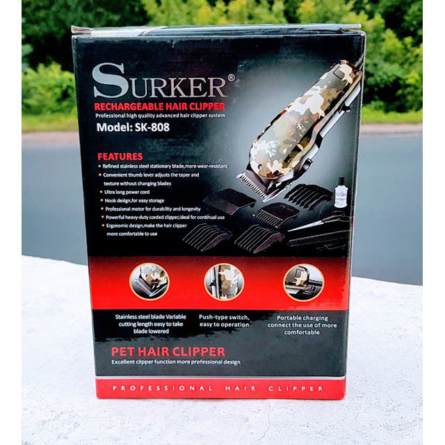 Профессиональная машинка для стрижки животных Surker SK-808 + 4 насадки - фото 3 - id-p100854338