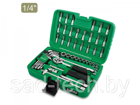 Набор головок и ключей 51предм. 1/4" 6гр. TOPTUL GCAI5102, фото 2