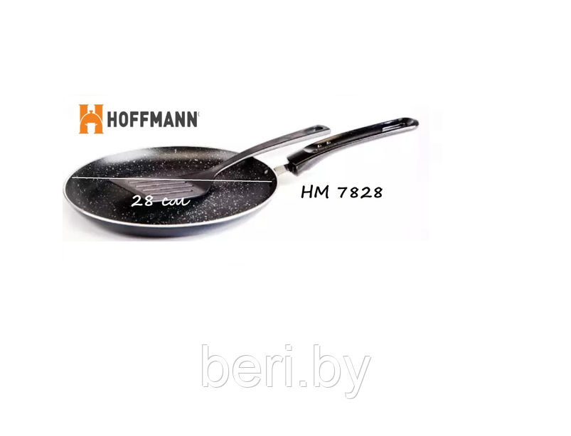 HM-7828 Сковорода блинная 28 см с лопаткой Hoffmann - фото 2 - id-p100876895